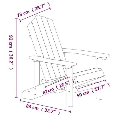 vidaXL dārza krēsls, HDPE, antracītpelēks