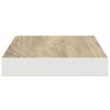 vidaXL sienas plaukti, 4 gab., balti, ozolkoka, 50x23x3,8 cm, MDF