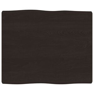 vidaXL galda virsma, tum&scaron;i brūna, 60x50x(2-4) cm, ozola masīvkoks