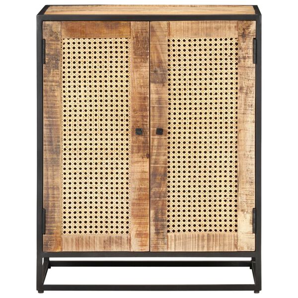 vidaXL kumode, 60x35x75 cm, neapstrādāts mango koks, dabīgas niedres