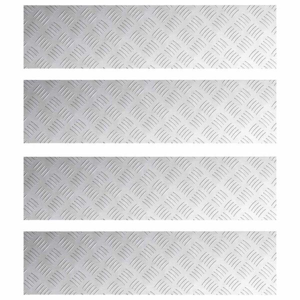 vidaXL Trepju paklājs Taisnstūra 4 pcs Sudraba 80 x 20 cm Alumīnijs