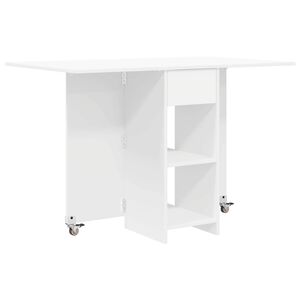 vidaXL Ēdamistabas galds 115 x 70 x 75 cm Inženierijas koks Balts