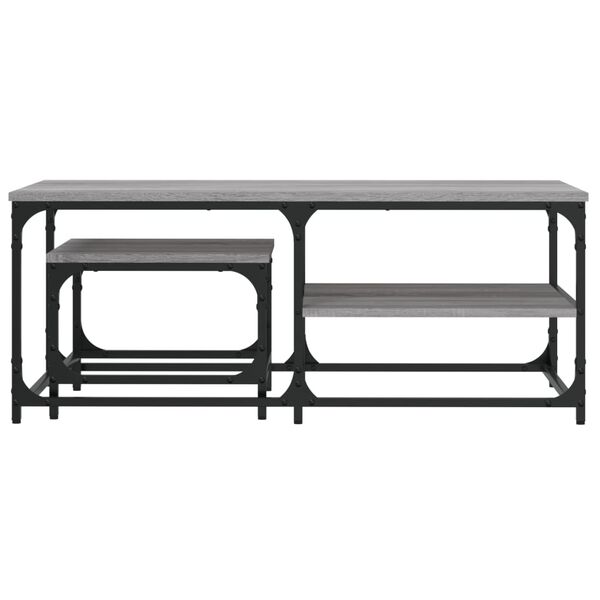 vidaXL kafijas galdiņi, 2 gab., sabīdāmi, ozola, inženierijas koks