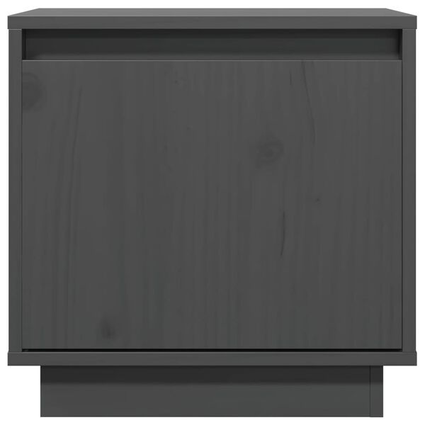 vidaXL naktsskapītis, pelēks, 40x30x40 cm, priedes masīvkoks