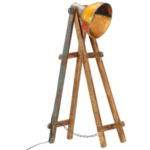 vidaXL stāvlampa, daudzkrāsaina, E27, mango masīvkoks