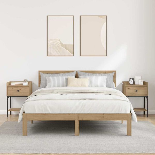 vidaXL Naktsgaldiņ&scaron; ar atvilktni 2 pcs Artisānā ozols 40 x 29 x 60 cm