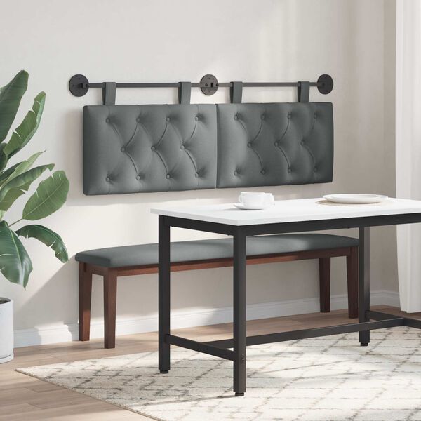 vidaXL Karājo&scaron;s galvgalis Tum&scaron;i pelēks 150 x 55 x 7 cm audums