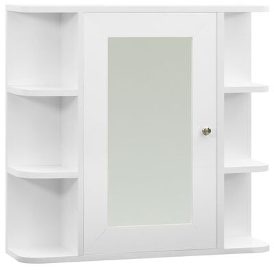 vidaXL vannasistabas skapītis ar spoguli, balts, 66x17x63 cm, MDF