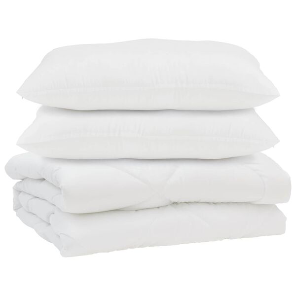 vidaXL Sega ar spilvenu 3 pcs Balts Mikro&scaron;ķiedra