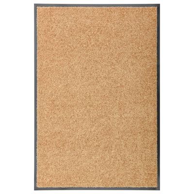 vidaXL durvju paklājs, mazgājams, krēmkrāsā, 60x90 cm