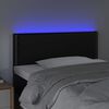vidaXL gultas galvgalis ar LED, 80x5x78/88 cm, melna mākslīgā āda