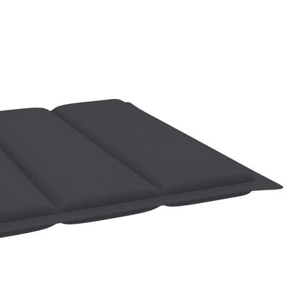 vidaXL sauļošanās zvilnis ar antracītpelēku matraci, masīvs tīkkoks