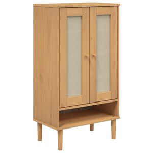 vidaXL apavu skapis SENJA, brūns, 59,5x35x107 cm, priedes masīvkoks