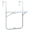 vidaXL piekarams balkona galds, balts, 60x64x83,5cm, plastmasa, pinums