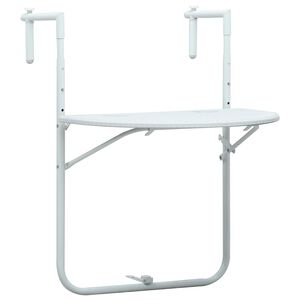 vidaXL piekarams balkona galds, balts, 60x64x83,5cm, plastmasa, pinums