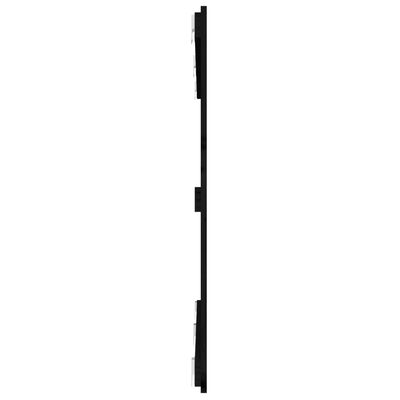 vidaXL sienas galvgalis, melns, 147x3x90 cm, priedes masīvkoks