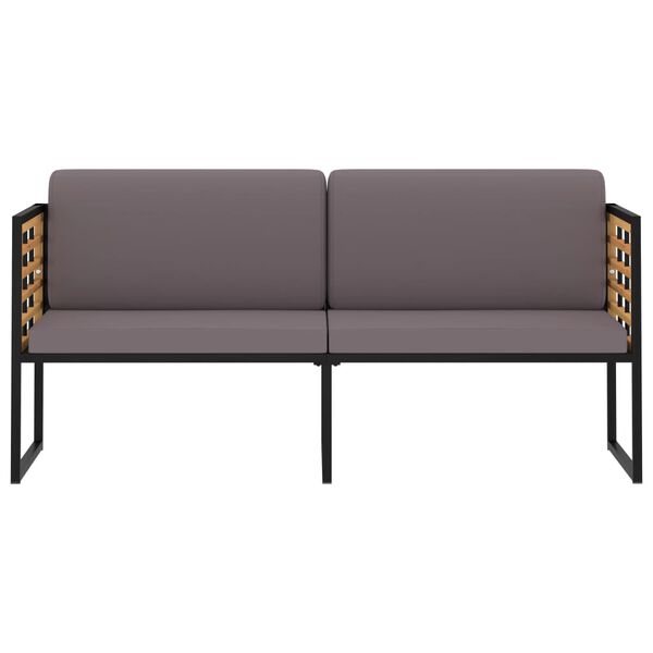 vidaXL dārza sols ar spilveniem, 136 cm, akācijas masīvkoks, pelēks