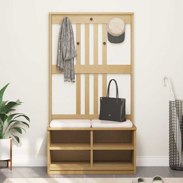 vidaXL halles koks SANDNES 87x40x159,5 cm masīvkoka priede