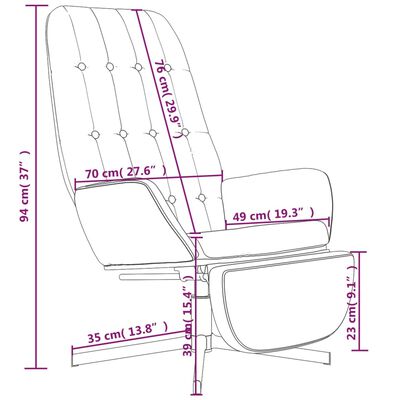 vidaXL atpūtas krēsls ar kāju balstu, spīdīgi brūna mākslīgā āda