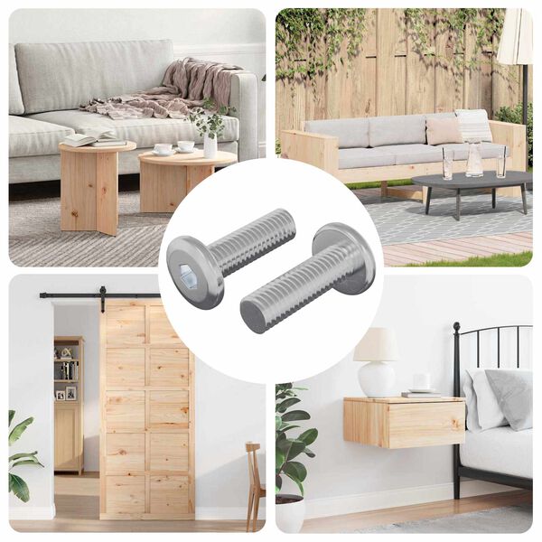 vidaXL Skrūve 2 pcs Sudraba 8 x 25 mm Tērauds