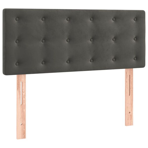 vidaXL gultas galvgalis, 90x5x78/88 cm, tumši pelēks samts