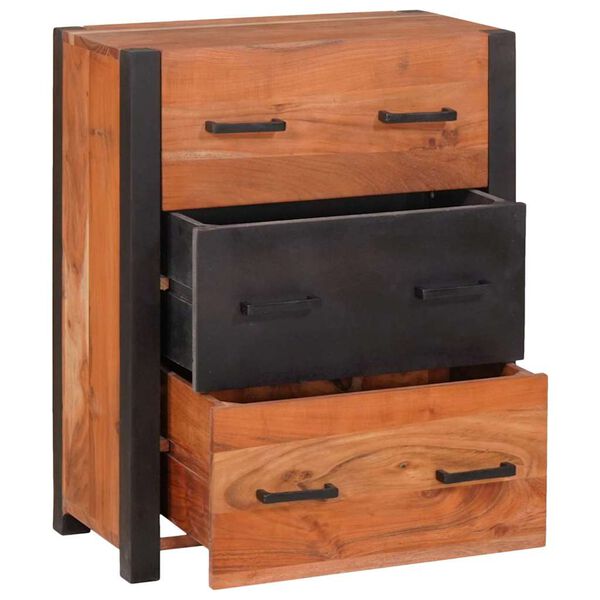 vidaXL Puse 3 pcs Brūna 110 x 30 x 75 cm Akācijas masīvkoks