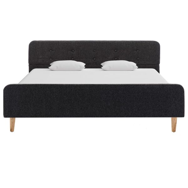 vidaXL gultas rāmis, tum&scaron;i pelēks audekls, 160x200 cm