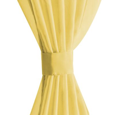 vidaXL plānie aizkari, 2 gab., 140x245 cm, dzelteni