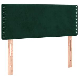 vidaXL gultas galvgalis, 80x5x78/88 cm, tum&scaron;i zaļ&scaron; samts