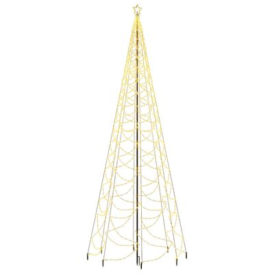 vidaXL Ziemassvētku eglīte ar metāla kātu, 1400 silti baltas LED, 3 m