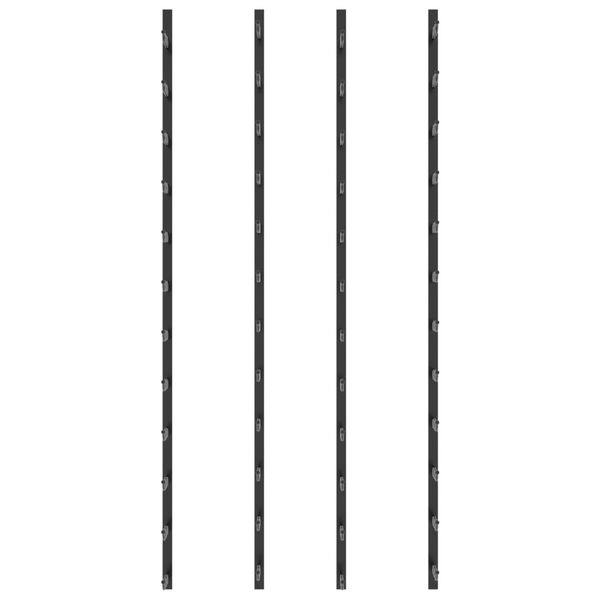 vidaXL sienas vīna pudeļu plaukti 72 pudelēm, 2 gab., melna dzelzs