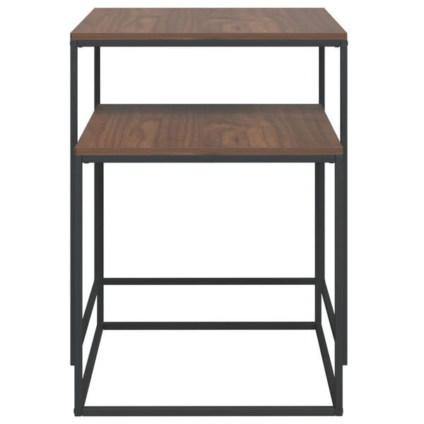 vidaXL kafijas galdiņi, 2 gab., inženierijas koks un metāls