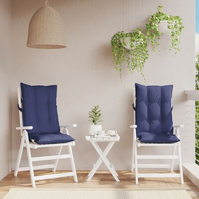 vidaXL dārza krēslu matrači, 2 gab., tumši zils oksforda audums
