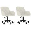 vidaXL grozāmi virtuves krēsli, 2 gab., krēmkrāsas samts