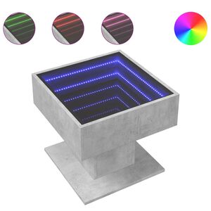 vidaXL kafijas galdiņ&scaron; ar LED, 50x50x45 cm, inženierijas koks