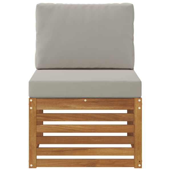 vidaXL Āra vidējā dīvāns Cietā akācijas koks Dabiska