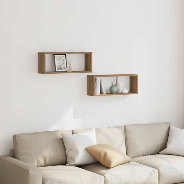 vidaXL sienas kubu plaukti 2 gab Artisan Oak 60x15x23 cm