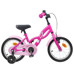 vidaXL Bērnu Velosipēds 12 Collas no 2-4 gadiem Tum&scaron;s rozā
