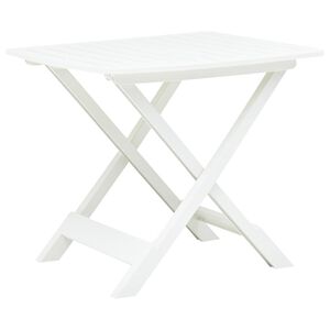 vidaXL saliekams dārza galds, balts, 79x72x70 cm, plastmasa