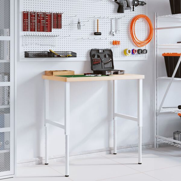 vidaXL darbagalds, 100x60x(73-99,5) cm, ozola masīvkoks, taisnstūra