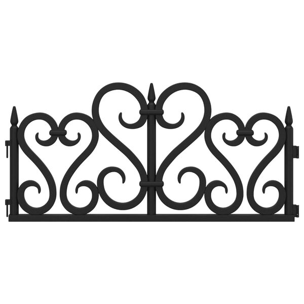 vidaXL zāliena apmales, 17 gab., melnas, 10 m, PP