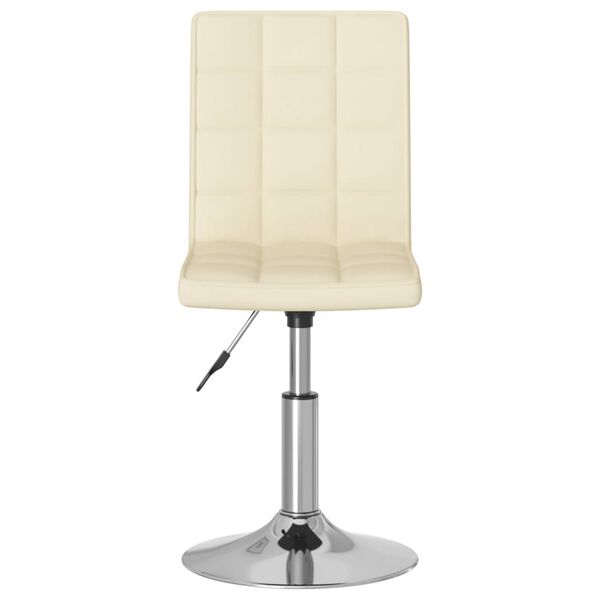 vidaXL grozāmi virtuves krēsli, 4 gab., krēmkrāsas audums