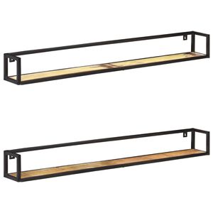 vidaXL sienas plaukti, 2 gab., 160 cm, pārstrādāts masīvkoks