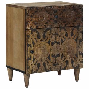 vidaXL Gultas skapis Brūna 50 x 33 x 60 cm Cieta mango koksne