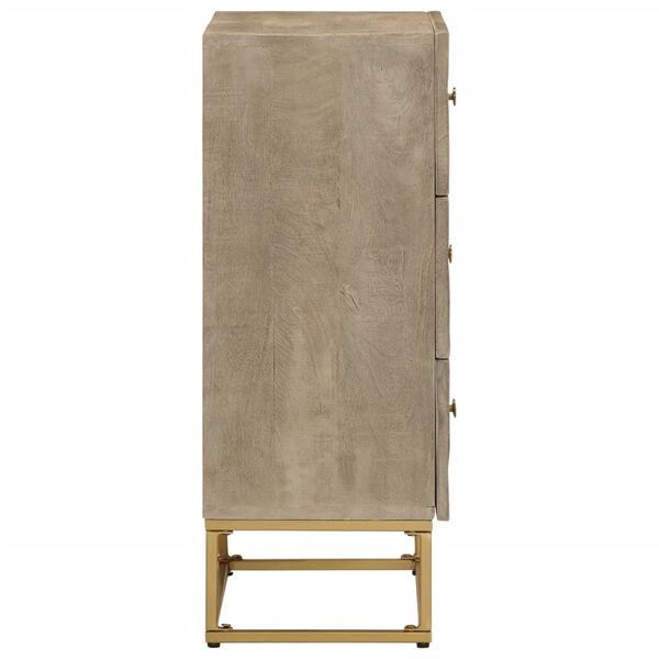 vidaXL kumode ar atvilktnēm, 55x30x76 cm, mango masīvkoks, dzelzs