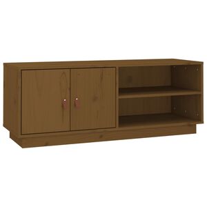 vidaXL TV skapītis, medus brūns, 105x34x40 cm, priedes masīvkoks