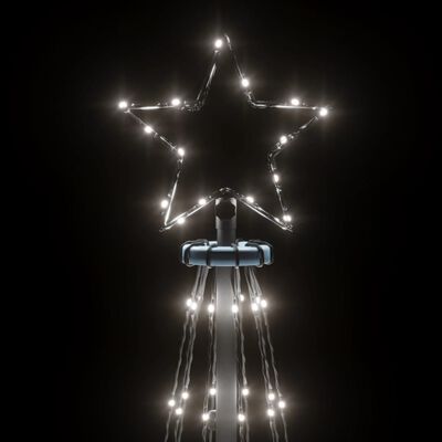 vidaXL Ziemassvētku egle ar pīķi, 732 vēsi baltas LED, 500 cm