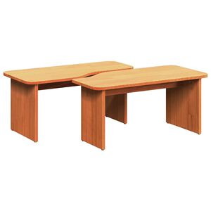 vidaXL Kafijas galdiņ&scaron; 2 gab. Vaks brūns 100 x 69 x 35,5 cm