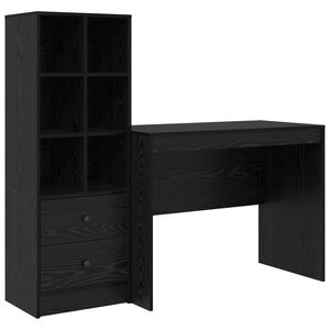 vidaXL Galds Melns ozolkoks 145.5 x 50 x 127 cm 2 gab.