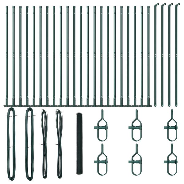 vidaXL Žoga āķis Zaļa 50 x 1,6 m (25 mm siets) Tērauds un PVC